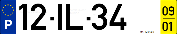 Matrícula de coche de Portugal con matrícula IL