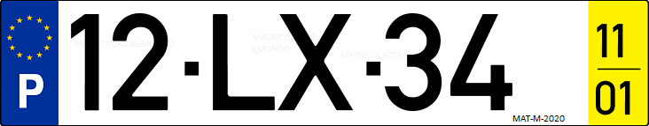 Matrícula de coche de Portugal con matrícula LX