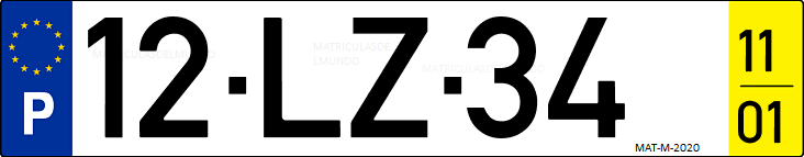 Matrícula de coche de Portugal con matrícula LZ