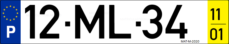 Matrícula de coche de Portugal con matrícula ML
