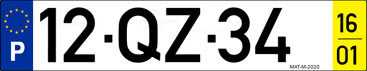 Matrícula de coche de Portugal con matrícula QZ