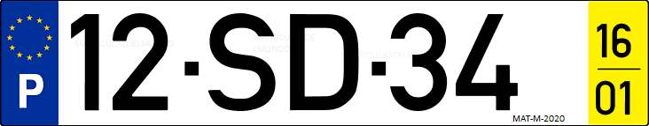 Matrícula de coche de Portugal con matrícula SD
