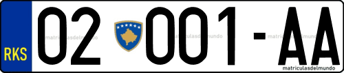 Matrícula de coche de Kosovo actual