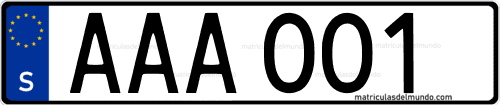 Creador de matrícula de coche de Suecia AAA001