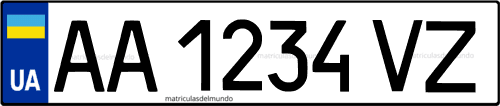 Matrícula de coche de Ucrania ordinaria actual