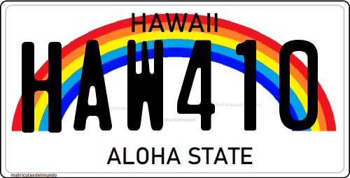 matricula de coche de Hawaii Aloha State