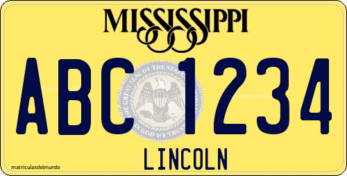 Matricula de Mississippi actual de Lincoln