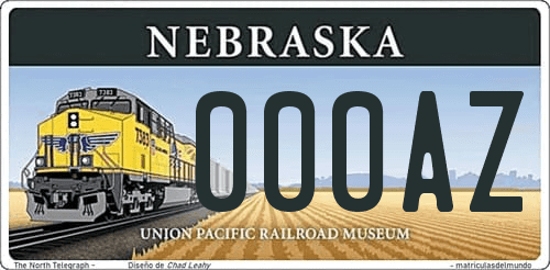 Matrícula de coche de Nebraska de la Union Pacific