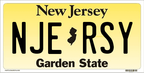 Matrícula de coche de Nueva Jersey