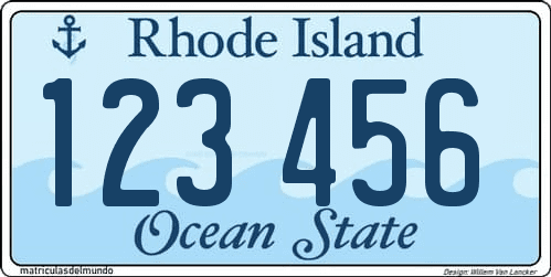 matricula de coche de Rhode Island Ocean State