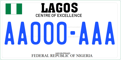 Matrícula de coche de Nigeria Lagos Nigerian license plate