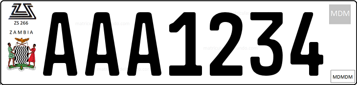 Genera y crea tu propia matrícula de Zambia personalizada. / Create your own Zambia registration plate free from licenseplatesoftheworld.com