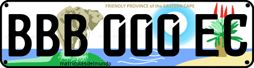 Matrícula de Sudáfrica de Eastern Cape con elefante de fondo