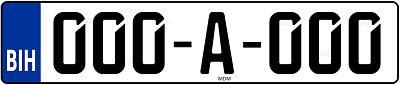 Matrícula de coche gratuita de Bosnia y Herzegovina