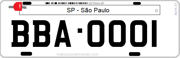 Genera y crea tu propia matricula de Brasil San Paulo vehiculo oficial gratis / Generate your own Brazilian oficial car SP Sao Paulo license plate for free