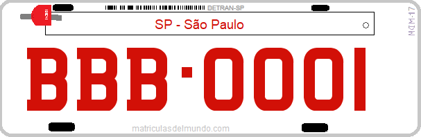 Genera y crea tu propia matricula de Brasil San Paulo vehiculo de autoescuela gratis