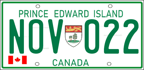 Nueva matricula de coche actual de la Isla del Principe Eduardo en Canadá NOV2022