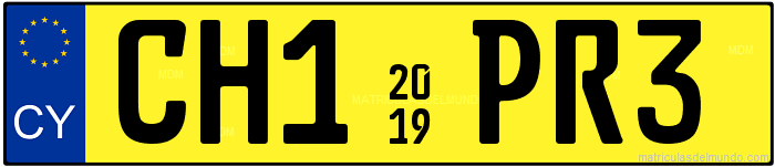 Genera y crea tu propia matricula de Chipre automovil taxi/ Generate your own diecast plate for Cyprus car taxi yellow