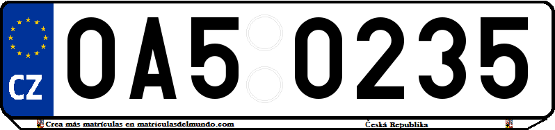 Genera y crea tu propia matricula de la Republica Checa gratis / Generate your own czech license plate for free