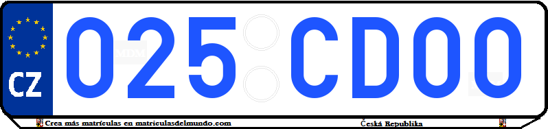 Genera y crea tu propia matricula de la Republica Checa para personal extranjero antiguo / Generate your own old foreign persoanol czech license plate for free