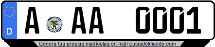 Genera tu propia matricula de Alemania de una letra / Generate your own license plate from Germany with one letter