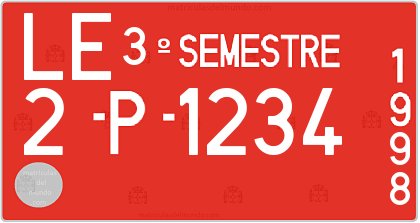 Matrícula creada de pruebas antigua