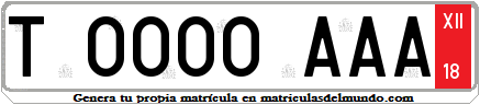 Genera tu propia matricula española de turista temporal provisional franja roja
