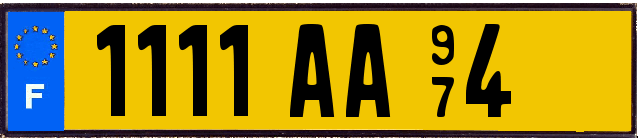 Genera y crea tu propia matricula de Francia del sistema antiguo AMARILLO(FNI) gratis / Generate your own french license plate from normal OLD YELLOW system for free