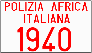 Genera y crea tu propia matricula de la policia italiana en africa entre 1939 y 1942 gratis / Generate your own italian license plate from colonial time for free