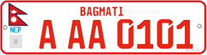 Genera y crea tu propia matricula de Nepal ADMINISRACION LETRAS ROJAS gobierno nueva desde 2017 bandera/ Generate your own nepal administration governmentlicense plate new from 2017 Nepal image png vector free raster free