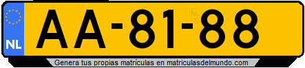 Genera tu propia matricula de Holanda actual gratis / Generate your own netherands license plate from current system for free