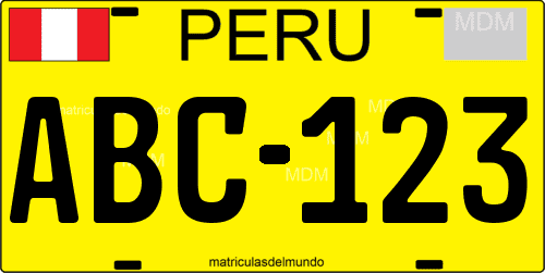 Matrícula de Perú coche comercial ordinario creada gratis