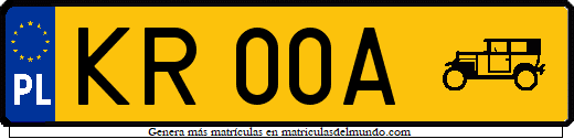 Genera y crea tu propia matricula de Polonia historico sin pegatina gratis / Generate your own polish historical without sticker system license plate for free