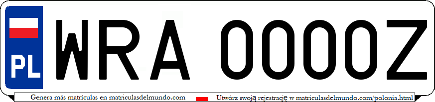 Genera y crea tu propia matricula de Polonia normal y ejercito con bandera gratis / Generate your own polish and polish military with flag system license plate for free