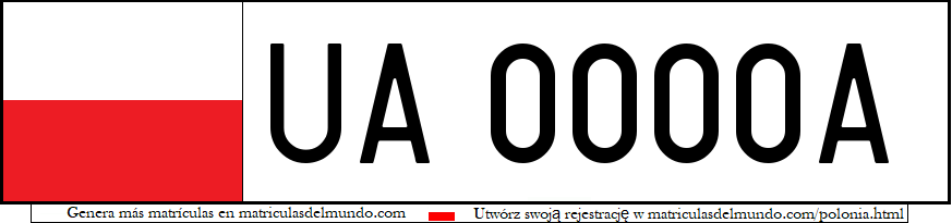 Genera y crea tu propia matricula de Polonia ejercito con bandera gratis / Generate your own polish military with flag system license plate for free