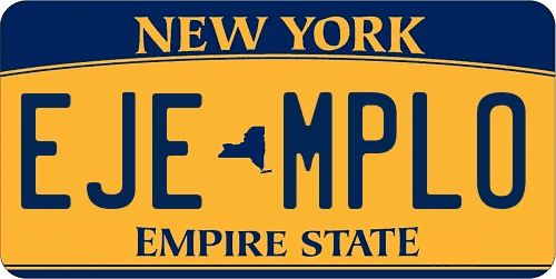 Genera y crea tu propia matricula de NUEVA YORK actual de sistema normal gratis imagen dibujo estados unidos/ Generate your own United States NEW YORK NEW fake free license plate image from normal system for free