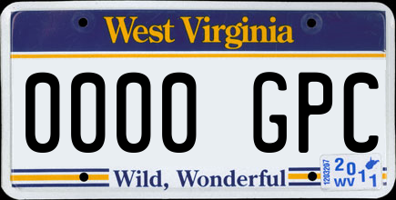 Genera y crea tu propia matricula de WEST VIRGINIA virginia del este de sistema normal gratis imagen dibujo estados unidos/ Generate your own United States West virginia fake free license plate image from normal system for free