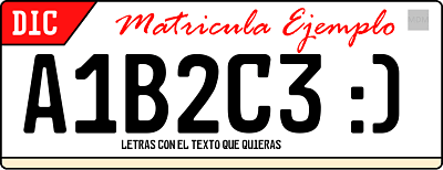 Creador de matrícula de coche inventada y no real gratis