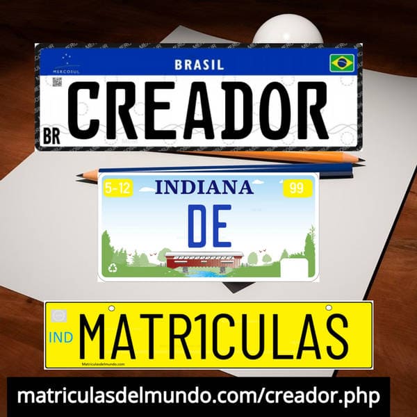 creador de matrículas ejemplos gratis