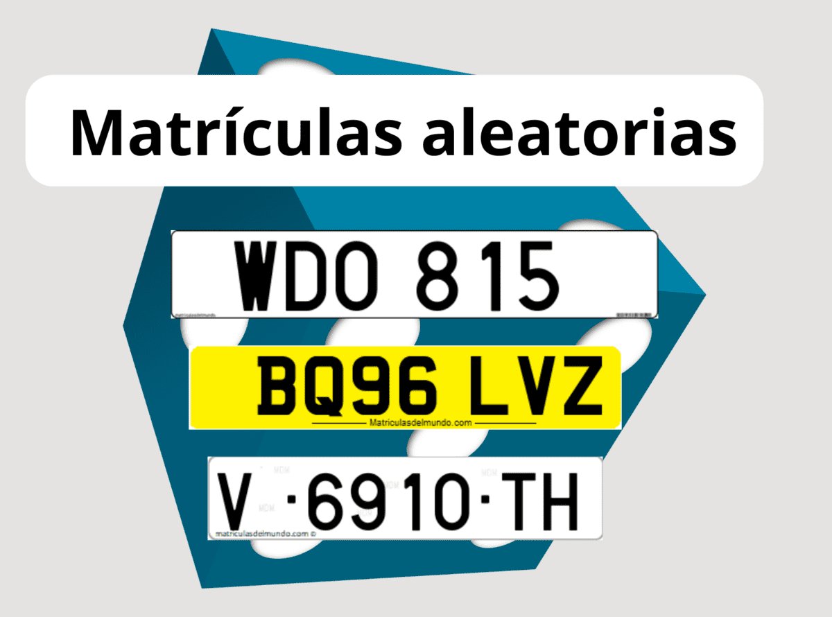 Crear matrículas de coche aleatoriamente como si lanzases un dado Matrículas generadas automáticamente de coche