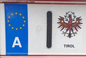 Matrícula de coche de Austria con escudo regional