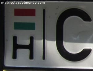 Matrícula de coche de Hungría con bandera