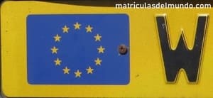 Matrícula de coche de Luxemburgo con bandera de Unión Europea