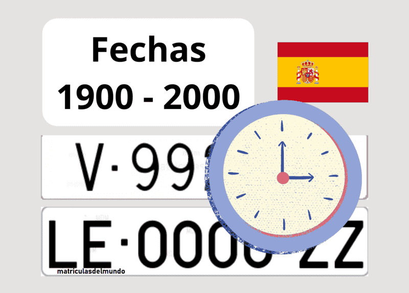 Fechas de matrículas antiguas de España