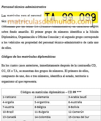 Ejemplo de página con matrícula diplomática del libro