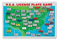 USA license plate map game
