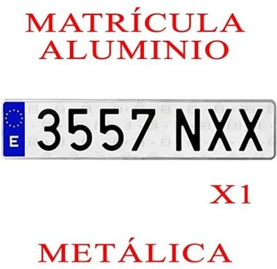 matrícula aluminio coche españa alargada