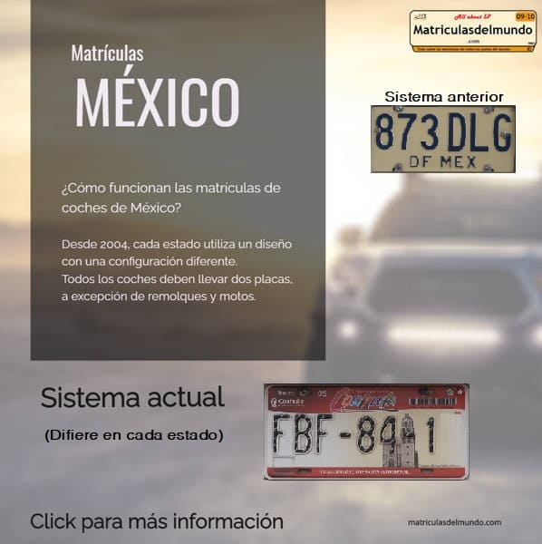 matriculas mexico tipos ejemplos actual