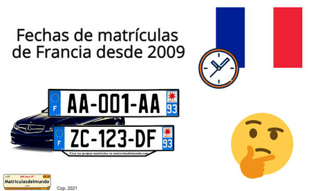 fechas de matrículas de Francia