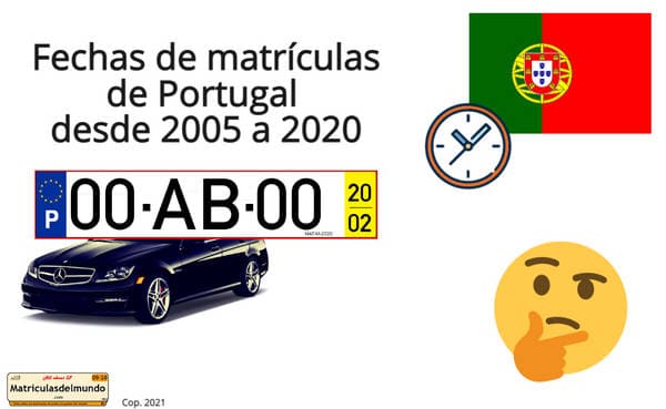 fechas de matrículas de Portugal